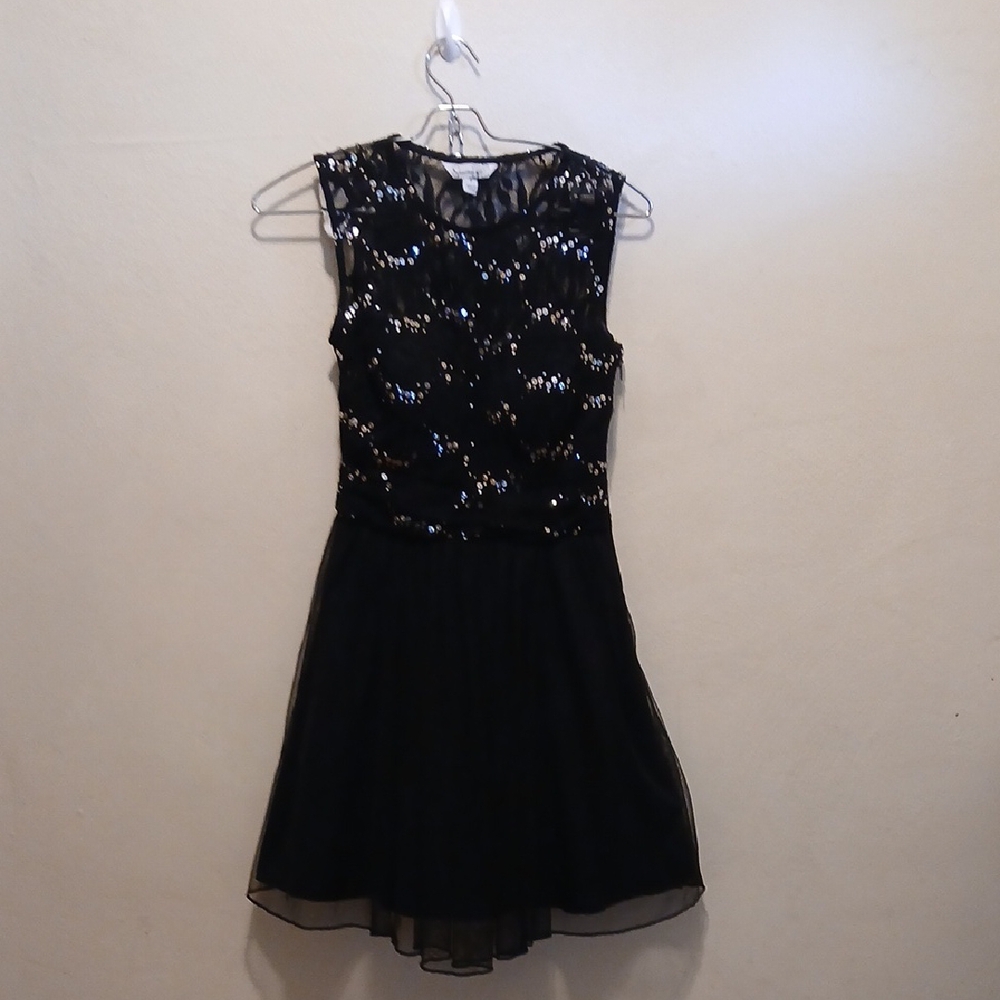 Speechless Black Lace Sequin Dress